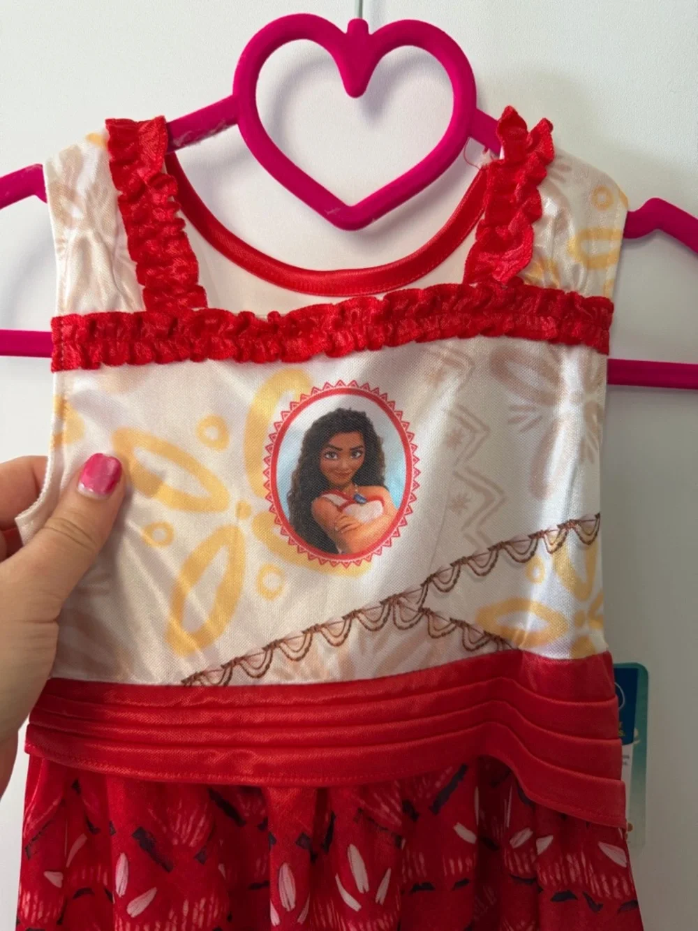 Disney Red and Cream Moana-Style Girls Costume Dress - Picture 2 of 5